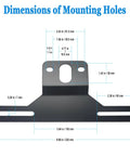 Dimensions of Heavy Duty Trailer License Plate Bracket Set in Black Stainless Steel for Trucks RVs Boats mounting holes