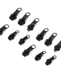 12 Piece Zipper Repair Kit With Replacement Sliders And Pulls For Jackets, Clothes And Backpacks, No Sew Quick Fix Zip Puller Set in black