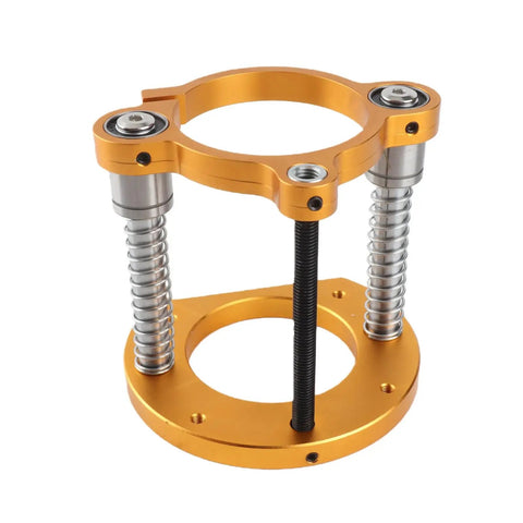 Heavy Duty Router Lift For Trimming Machines With Aluminum Under Table Base 63.5 To 65mm Clamp Diameter 70mm on white background