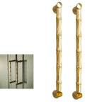 Gold Brass Bamboo Shape Cabinet Handles Set, Antique Brushed Copper Finish, Solid Brass Construction Drawer Pulls on cabinet doors