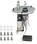Fuel Pump Module Assembly For 1993 1997 Geo Prizm And Toyota Corolla L4 1.6L And 1.8L Drop In Replacement With Sending Unit And O Ring Included 12 Month Warranty shown with bolts and O-rings.
