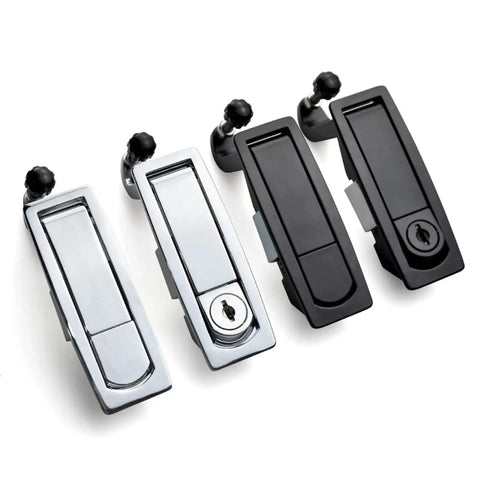 Cabinet Lock Lever Panel Push Button Compression Trigger Latch 1 Piece Black 35 Short Gate Lock Hardware
