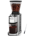 Conical Coffee Grinder For Home Use With 48 Grind Settings And Large Three Point Nine Ounce Capacity Stainless Steel Burr Mill