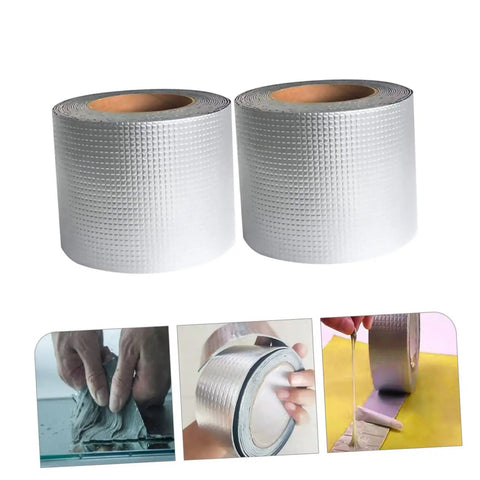 Heavy Duty Butyl Aluminum Foil Tape Sealant 2 Rolls That Work Like A Champ For Emergency Roof Leak Repair And Window Crack Fix Outdoor Pipe Leak Stop Tape Waterproof Sealing Tape For Glass Metal Wood Plastic Tiles And More