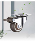 Heavy Duty Rubber Swivel Furniture Casters With Brakes Adjustable Stem 1 Inch Wheels showing metal plate and brake feature
