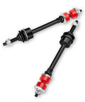 Front Sway Bar End Link Kit for Ram 1500 2006-2018 4WD and Ram Classic 2019-2024 Replaces OE 5170290AB AC AD with OE Style Front Stabilizer Link and Upgraded PU Bushing, 1 Pair Heavy Duty Design For Long Lasting Performance., pair of black sway bar end links with red PU bushings