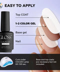 Dark Blue Gel Nail Polish 15ml Soak Off UV LED Varnish Navy Nail Lacquer bottle with application guide