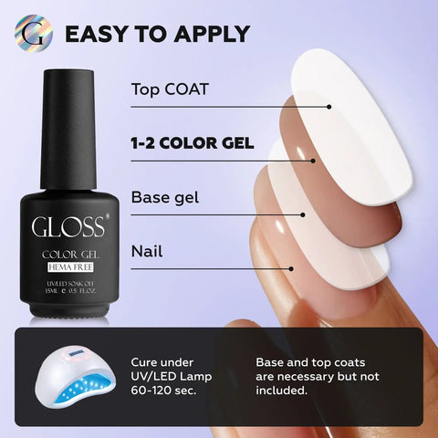 Dark Blue Gel Nail Polish 15ml Soak Off UV LED Varnish Navy Nail Lacquer bottle with application guide