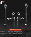 Front Inner And Outer Tie Rod End Kit Fits Dodge Challenger Charger Magnum And Chrysler 300 For RWD Models 2005 2010 Replacement Steering Linkage Upgrade Easy Install, 4-piece set shown
