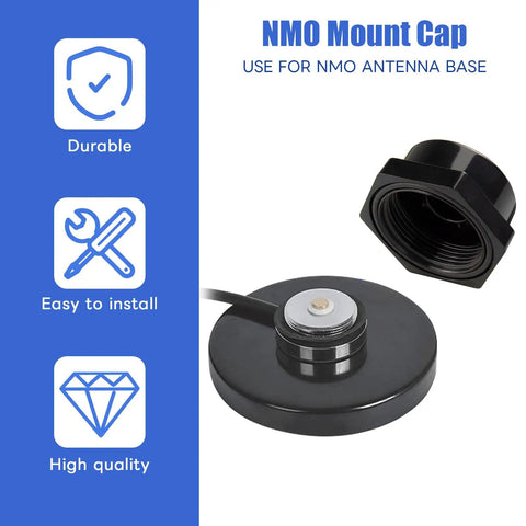 2 Pack NMO Antenna Mount Cap with O Ring Seal Weatherproof Dust and Rain Cover for Secure Connector Protection Black