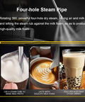 Commercial Semi Automatic Espresso Machine With Dual Boiler System creating milk froth, latte art, and other hot beverages.