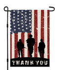 American Soldier Thank You Garden Flag 12x18 Burlap Double Sided For Fourth Of July Independence Day Memorial Day Yard Outdoor Decor