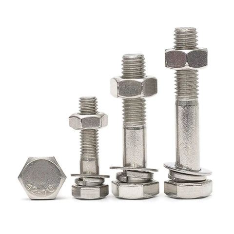 Beefy Stainless Steel M6 Semi Threaded Hex Bolts And Nut Kit With Partial Thread Screws Fastener Set For Indoor Outdoor Projects 304 Stainless Steel Durable High Hardness Smooth Threads Easy Tighten And Loosen, bolts with nuts and washers
