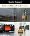 Two Pack Heavy Duty Padlocks Weather Resistant With Resettable Four Digit Combination for sheds and gates in rain and snow