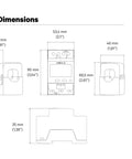 Dimensions diagram of Smart Power Meter For EV Chargers With Dynamic Load Management for home and commercial use.