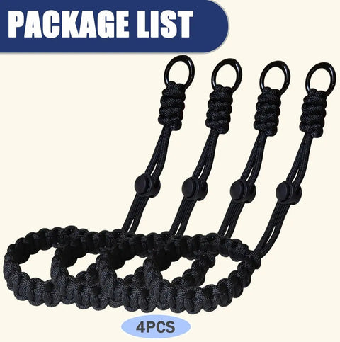 Package of 4 Glove Leash With Metal Button Safety Strap For Ski Gloves And Winter Wear Anti Lost Wrist Leash Made From Parachute Nylon Rope