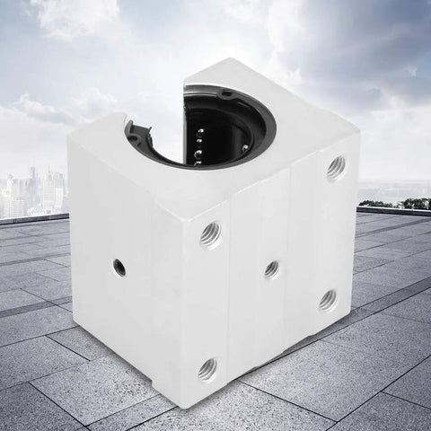 Open Aluminum Linear Bearing Block For 30mm SBR30UU front view showing lightweight aluminum alloy construction