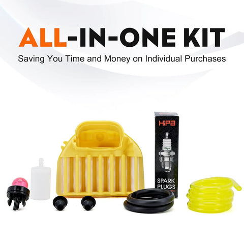 All In One Husqvarna 455 Rancher Chainsaw Maintenance Kit With Air Filter Fuel Line Primer Bulb Fuel Filter Spark Plug