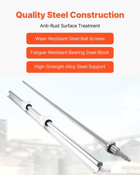 All-In-One Pro-Grade Linear Guide Rail Kit SBR20 300/600/1000 Mm With RM1605 350/650/1050 Mm C7 Ballscrews BK BF12 Supports Couplings Optical Axis Shaft For CNC Milling Grinding And 3D Printing Systems steel rail and ballscrew kit