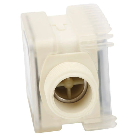 Side view of a One Inch Gasoline Fuel Flow Meter With LCD Display Pro Grade Anti Drip Easy To Use Flow Meter For Pumps At Gas Stations And Factories.