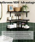 Bathroom setup with Heavy Duty 3 Tier Engineered Wood Storage Shelf And Display Rack For Kitchen Bedroom And Desk Space Saving Corner Wall Mounted Floating Organizer With Reinforced Metal Brackets
