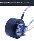 Beefy BLDC Motor with Hollow Shaft External Rotor for Robots and Gimbals, 12V to 36V, 0.35Nm Peak Torque, with Encoder AS5600, 4015 Size