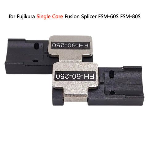 Professional Grade Fiber Holders With Kickass Grip Performance And Precision Alignment For Fujikura Single Core Fusion Splicing Tools Durable Setup Bundle image showing two FH-60-250 fixtures.