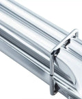 Close-up of sliding lock on Stainless Steel 12 Inch Serving Tongs Set For Grillin', Cookin', Barbecue And Camping 3-Piece Durable Tongs With Firm Grip.