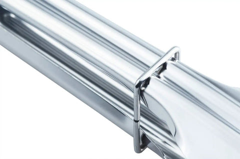 Close-up of sliding lock on Stainless Steel 12 Inch Serving Tongs Set For Grillin', Cookin', Barbecue And Camping 3-Piece Durable Tongs With Firm Grip.