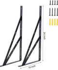 24 Inch By 15 Inch Heavy Duty L Bracket Shelf Brackets 4 Pack Black Steel Wall Mount Corner Braces For Floating Shelves Tough As Nails build with included screws