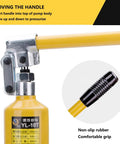 Close-up of Heavy Duty Hydraulic Gear Puller 50 Ton Force handle with non-slip rubber grip for comfortable operation.