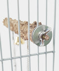 20 Piece Pro Grade Bird Cage Screw Set With Wing Nuts For Rapid Perch Mounting 19 Inch Length Heavy Duty Stainless Steel close-up of wing nut attachment.