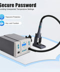 Pro Grade Hot Air Rework Station 1000W Lead Free Digital Soldering System With 3 Programmable Channels shown with desoldering gun.