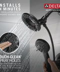 Dual Shower Head With Handheld Spray 2 In 1 Matte Black With Hose 1.75 GPM Flow Rate Four Spray Options in use