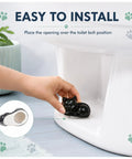 Straight Up Adorable Cat Shaped Ceramic Toilet Bolt Covers Plus Decorative Screw Knob Caps For Quick Bathroom Hardware Refresh Sturdy Anchor Cup Design That Keeps Your Restroom Looking Fresh being installed on toilet bolt.