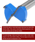 Workhorse Forstner Drill Bits Set Packing Two 24 And 25 Millimeter Cutters Featuring Razor Sharp Tungsten Carbide Heads close-up view.