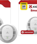 Hardwired Smoke Detector With Aa Battery Backup And 120V Ac Power Two Pack, showing devices in packaging, essential for home safety.