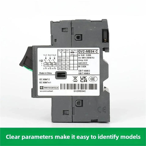 Heavy Duty 220V Electric Motor Circuit Breaker Hella Reliable Overload Protection Solid Molded Case Switch For Machinery back view with label details.