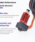 CR-10 Hotend Kit With MK8 Extruder Upgrade 0.4mm Nozzles Full Assembly Replacement Parts featuring teflon and heating tube