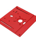 Superior Router Table Insert Plate Made To Swap Straight Into Jig Saws And Wood Trimmers, red with guide scale.