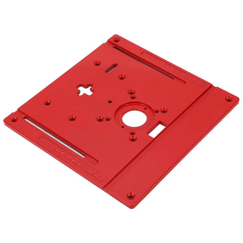 Superior Router Table Insert Plate Made To Swap Straight Into Jig Saws And Wood Trimmers, red with guide scale.