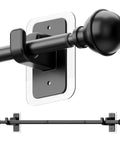 No Drill Curtain Rod For Windows 27 To 52 Inches Adjustable With Five Eighth Inch Diameter Renters Favorite Drapery Rod And Adhesive Brackets In Black