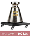Heavy Duty 2 Inch Caster Wheels Set Of Four 600 Lb Industrial Swivel Casters Black Polyurethane Rollers on a platform.