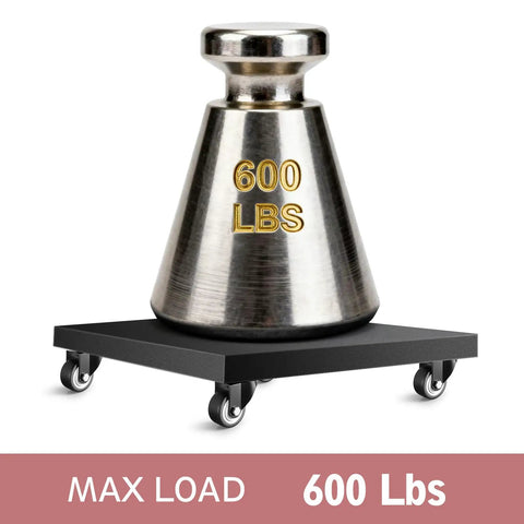 Heavy Duty 2 Inch Caster Wheels Set Of Four 600 Lb Industrial Swivel Casters Black Polyurethane Rollers on a platform.