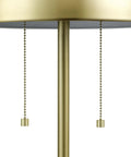Close-up of dual pull chains on Haydel 21 Inch 2 Light Table Lamp in Matte Brass with dome shade, creating a chill vibe.