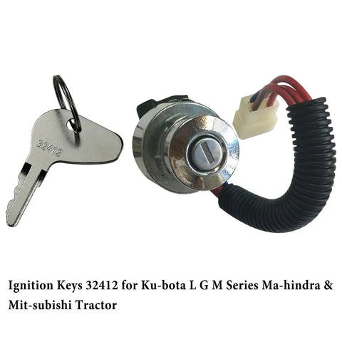 Front view of 4 Pack Ignition Keys Replacement For Kubota L G And M Series Tractors Built For Heavy Duty Farm Use Fits Mahindra Mitsubishi Case