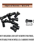 10pcs M2.5 screws for Carbide Turning Inserts and 95 Degree Internal Boring Bar Kit for steel and stainless steel machining.