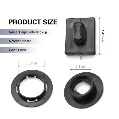 4 Pack Car Floor Mat Clips Set Durable Plastic Interior Fasteners Anti Slip Mats Retainers Universal Fit Black sizes
