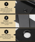 Six Piece T Shaped Rust Proof Iron Door Hinges In Black Finish 10 Inch Heavy Duty Yet Quiet For Wooden Doors And Background Walls Galvanized