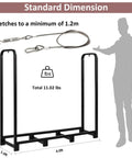 4Ft Firewood Rack Stand Built Tough Heavy Duty Wood Storage Stack Holder For Indoor Outdoor Use Adjustable Length With 8 Support Points